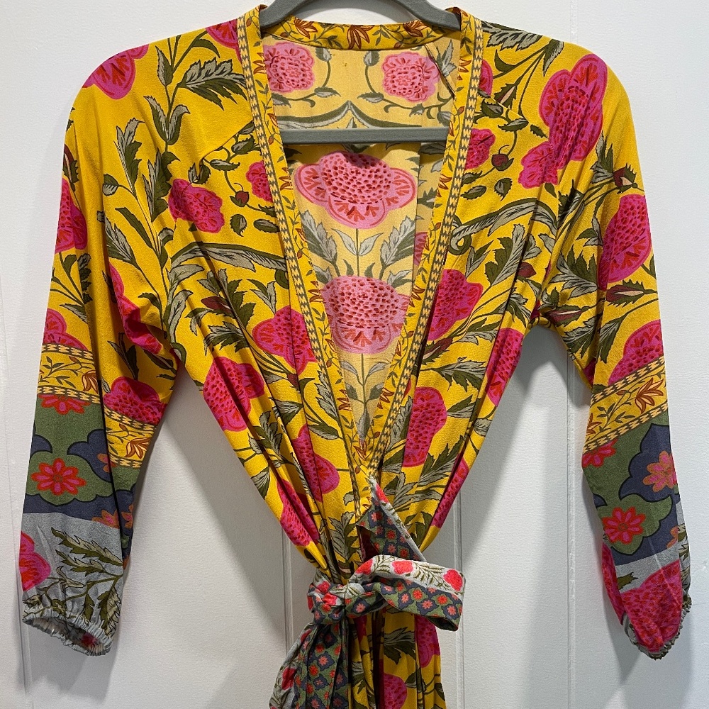 RHODE floral wrap kimono